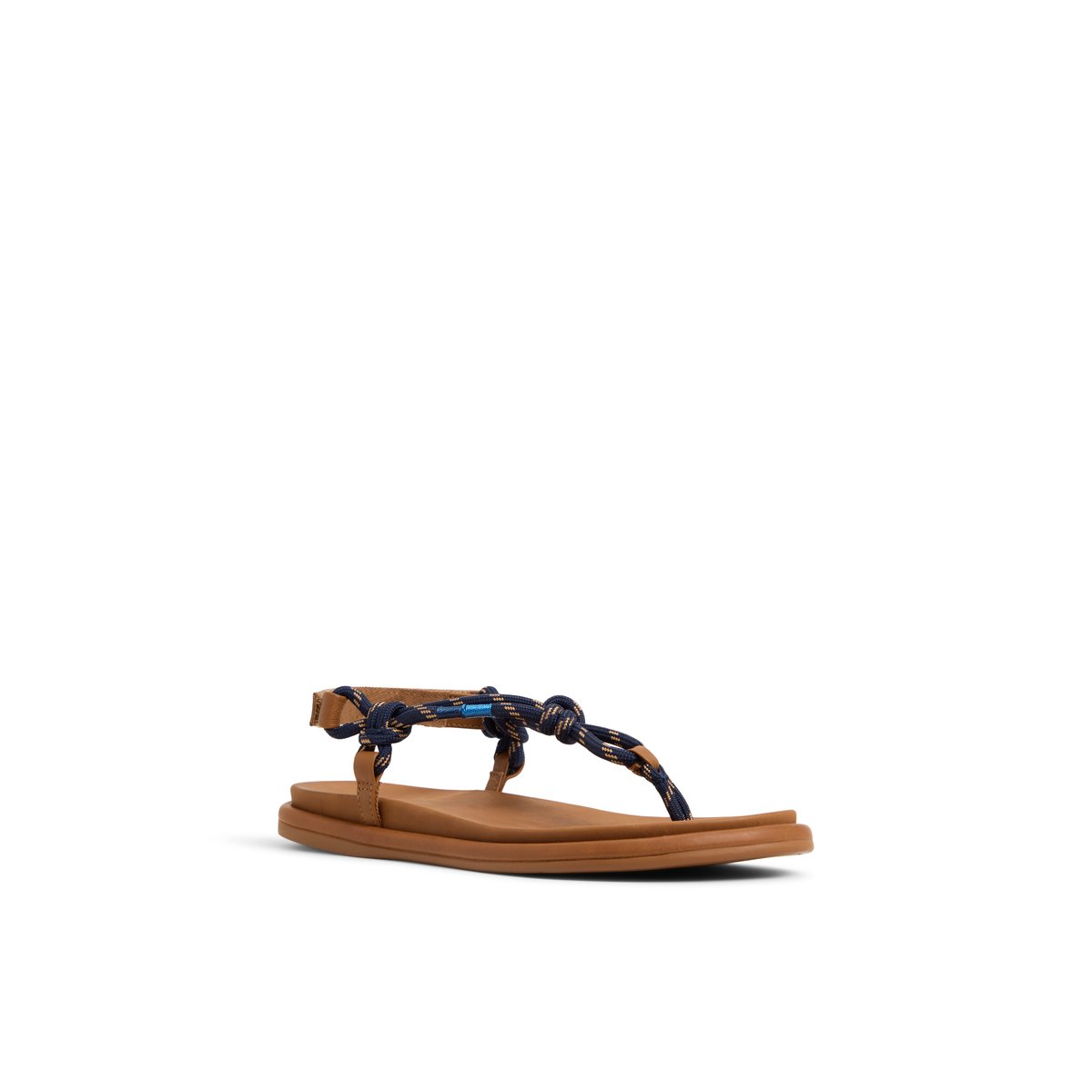 サンダル・ミュール Santoni Shell T-Bar Flat Leather Sandals Santoni Flat Leather Sandals | Blue | FARFETCH
